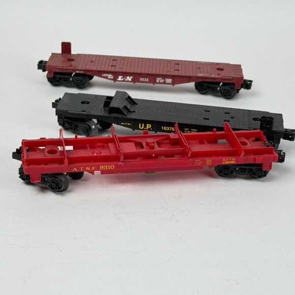Lionel Vintage O-O27 Gauge Flat Cars Lot of 3 Missing Pieces L&N UP ATSF - Picture 6 of 8